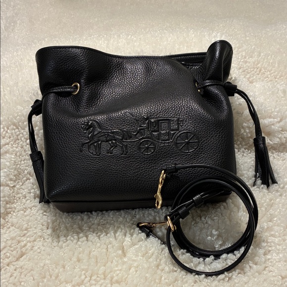 Coach Black Leather bag with detachable crossbody - Picture 1 of 7